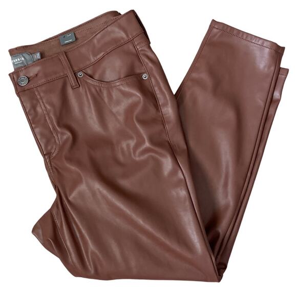 Torrid Plus Size Perfect Skinny Vegan Leather Mid Rise Pant in Root Beer Size 16 - Picture 9 of 12